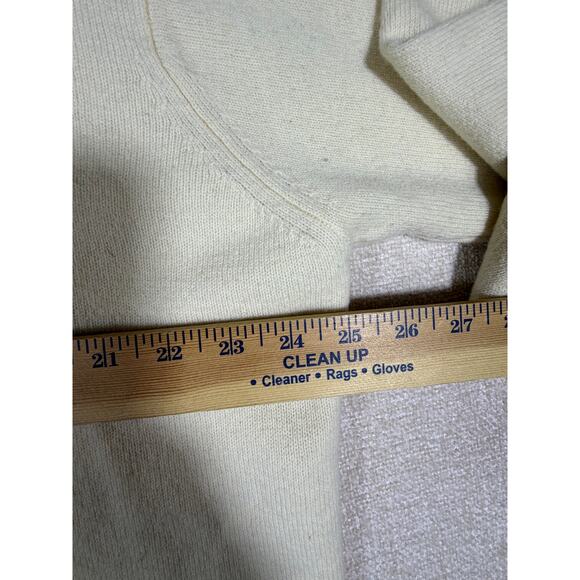 Woolovers Men XL Cream Turtleneck Long Sleeve Pullover Wool Knit Winter Sweater - Picture 5 of 7